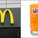 Left: McDonald's sign. Right: product shot of Hi-C